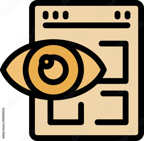 Website performance metrics being observed, featuring an attentive eye icon symbolizing scrutiny and analysis