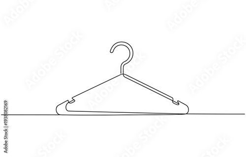 Clothes hangers continuous one line art drawing of minimalist style.