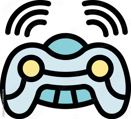 Wireless gamepad transmitting data, offering seamless control and immersive gaming experience