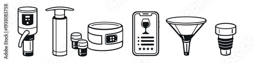 Collection of wine accessories and gadgets for wine lovers and sommeliers