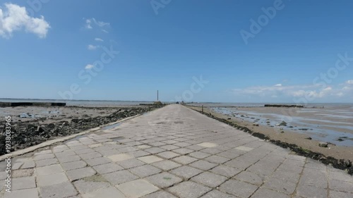Driving along the Passage du Gois with a POV on-board camera.