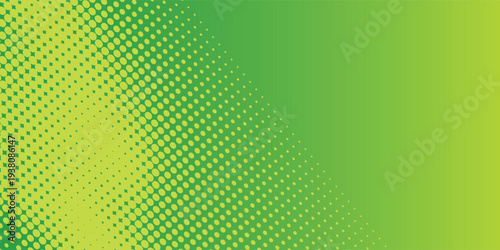 Abstract green gradient vector banner. Halftone dotted minimal contemporary long background. dotr pattern eps10 illustration