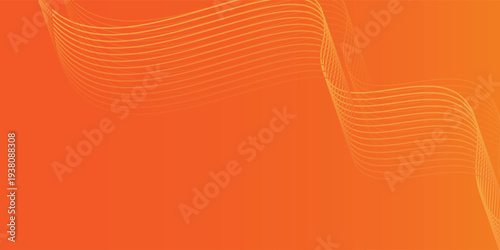 Vector abstract background with dynamic orange waves, lines and particles. vector illustration eps10