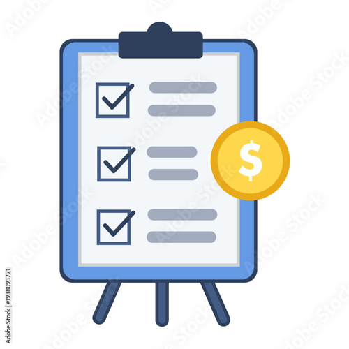 Financial checklist board report icon