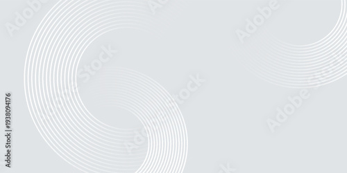 Abstract white glowing geometric lines on gray background vector geometric circle