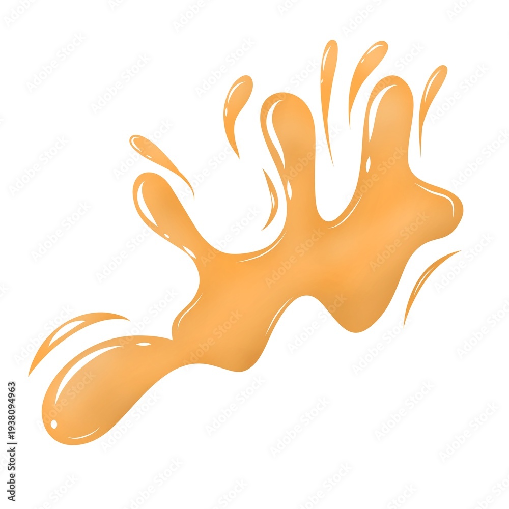 Obraz premium Abstract Orange Liquid Drip Splash Illustration