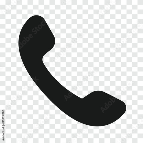 Telephone Handset Call Icon Illustration Isolated on Transparent Background