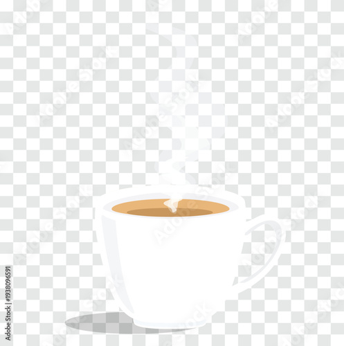 Hot Coffee Cup with Steam Illustration Isolated on Transparent Background