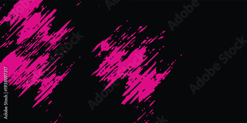 Black pink brush pattern car sticker, banner, sporty abstract lines, black pink color combination. vector grunge pattern eps10