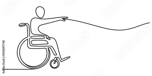 Person in wheelchair pulling rope, symbolizing empowerment and freedom