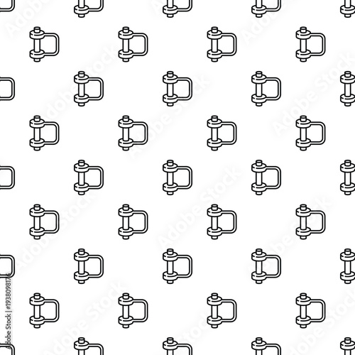 D shackle icons creating a repeating pattern for industrial and marine concepts