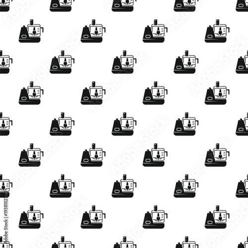Food processors creating a monochrome cooking and blending equipment pattern