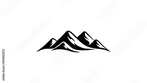 Minimalist mountain silhouette art for adventure and nature enthusiasts