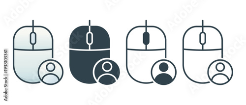 Wireless Mouse with User Profile Icon. Vector Illustration
