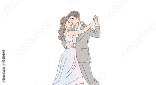 Couple Dancing Together in Formal Attire.