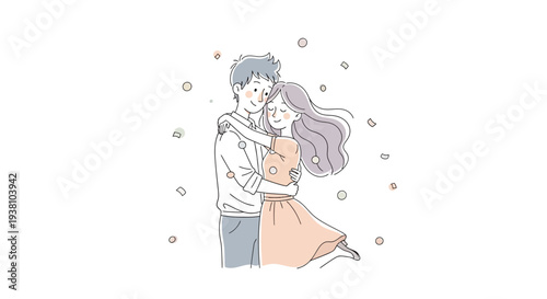 Man and Woman Embracing Tenderly Together.