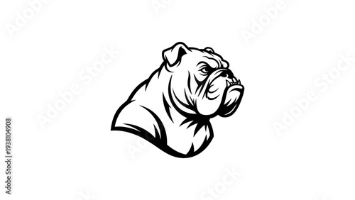 Bold bulldog silhouette: monochrome logo design