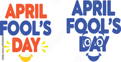 Colorful April Fool's Day celebration banner with playful emoji and confetti design