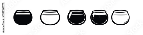 Milk glass vector icon set. Dairy drink symbols, beverage container illustrations, various glass of milk designs.