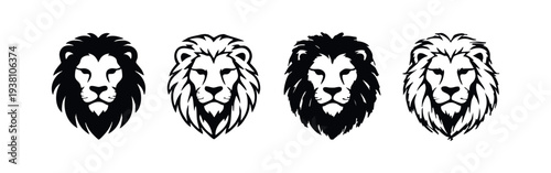 Collection of Modern Lion Head Icons and Symbols