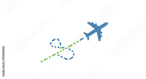 Airplane Flight Path Illustration - Travel and Transportation Concept