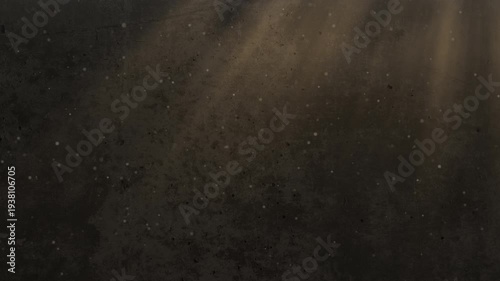 Orange toned concrete, stone wall background with animated light rays and subtle floating dust particles with fade-in effect. Grunge background ideal for dramatic, industrial or atmospheric scenes