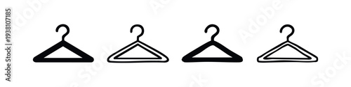 Clothes hanger icon set in various styles