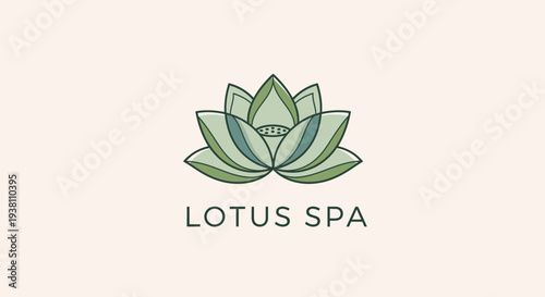 Blooming Lotus Flower Design for Wellness and Relaxation Center