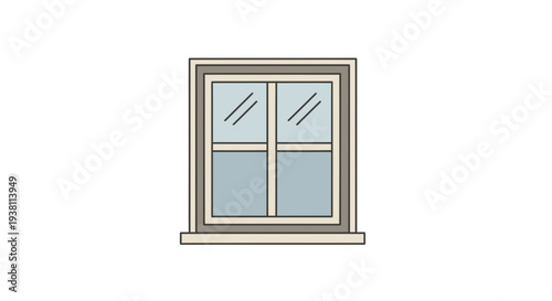Classic Window View with Divided Panes, Architectural Detail