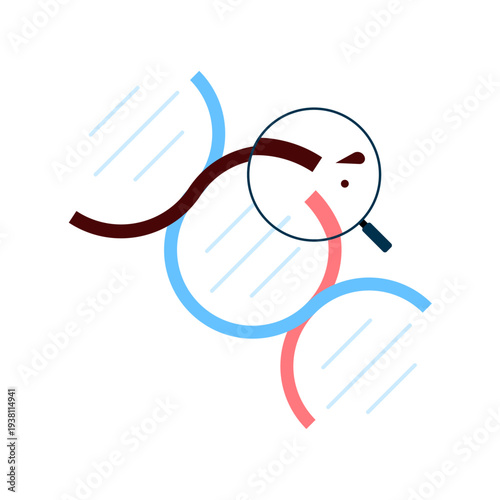 Modern vector illustration of damaged DNA helix with detached segments. genetic mutation, DNA damage, cellular degradation, the impact of unhealthy lifestyle or oxidative stress. for medical education