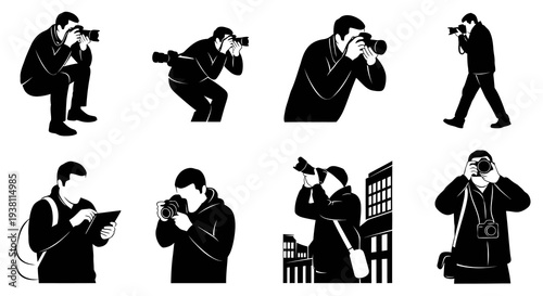 Photographer Silhouettes - People Taking Pictures With Cameras