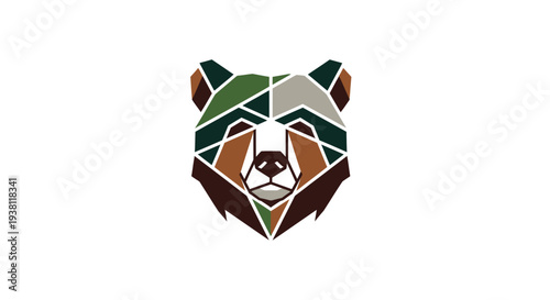 Geometric Bear Head Design - Modern Wildlife Illustration
