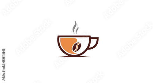 Freshly Brewed Coffee in a Cup with Beans - Warm Beverage Concept