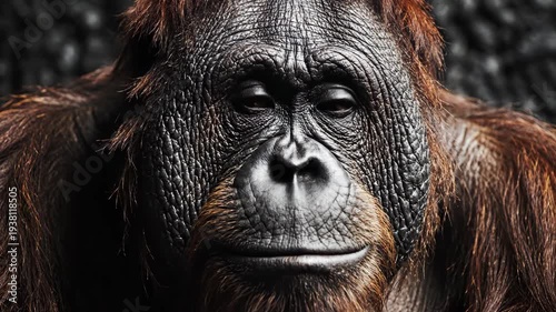 Orangutan Face Portrait