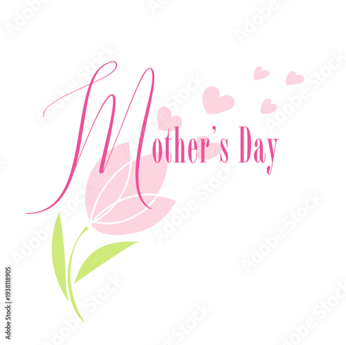 Illustration for Mother's Day with a flower