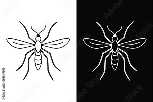 Mosquito vector icon graphic isolated sketch illustration on white background.