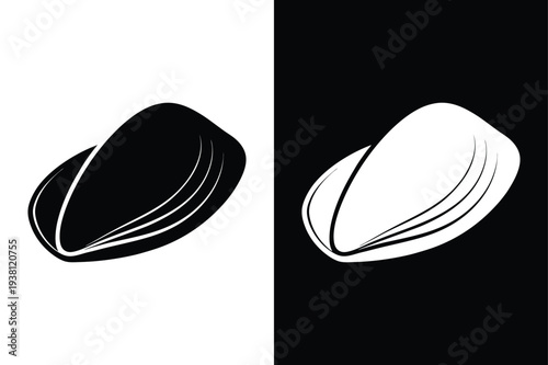 Mussel vector icon graphic isolated sketch illustration on white background.