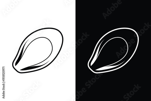 Mussel vector icon graphic isolated sketch illustration on white background.