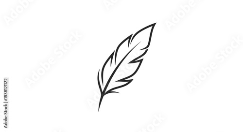 Elegant Feather Illustration, Minimalist Design for Creative Projects