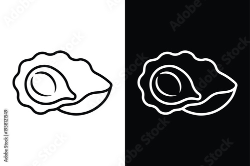 Oyster vector icon graphic isolated sketch illustration on white background.