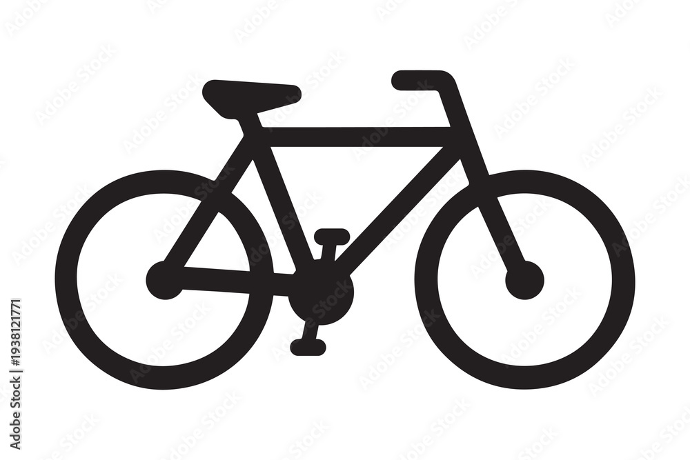 Fototapeta premium Bicycle icon in minimal silhouette style