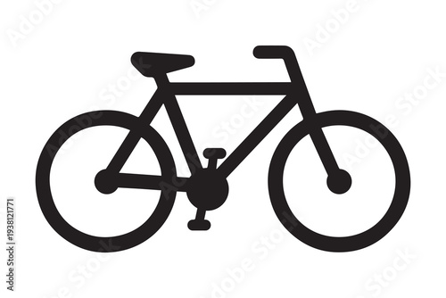 Bicycle icon in minimal silhouette style