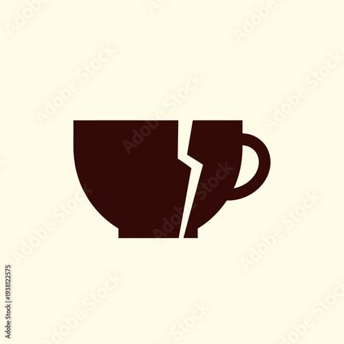 Broken Coffee Cup Illustration.