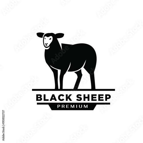 Black Sheep Logo Vector Illustration