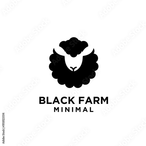 Photos Minimalist Black Sheep Head Logo Icon for Farm and Livestock Branding