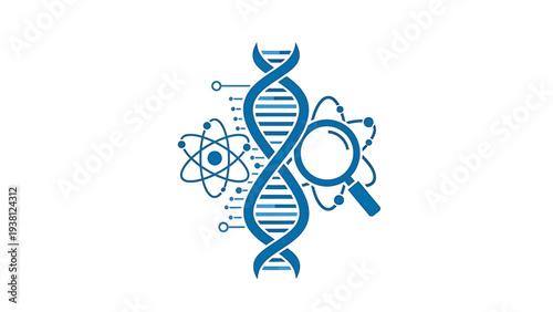 Abstract blue vector illustration of a fish with a spinal bone structure isolated on a white background as a 3d medical anatomy symbol