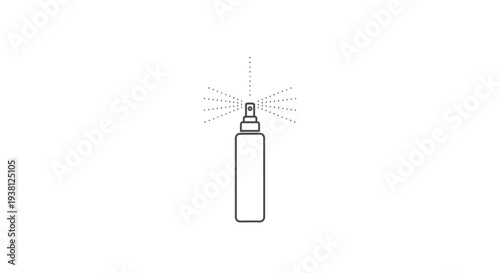 Simple line drawing of an aerosol spray can with mist emanating from the nozzle.