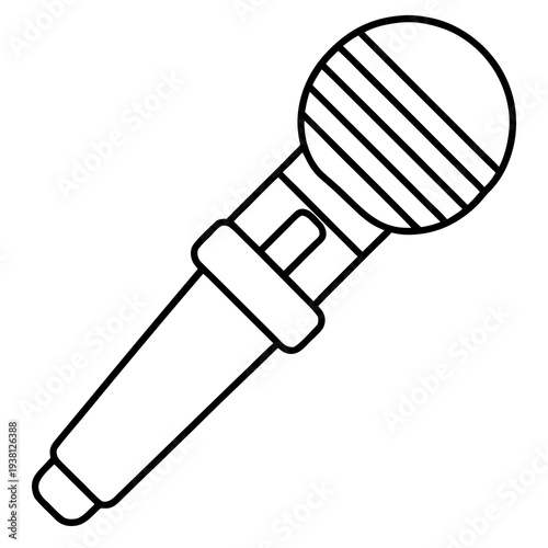 line art of Interview Mic vector illustration