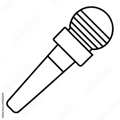 line art of Interview Mic vector illustration
