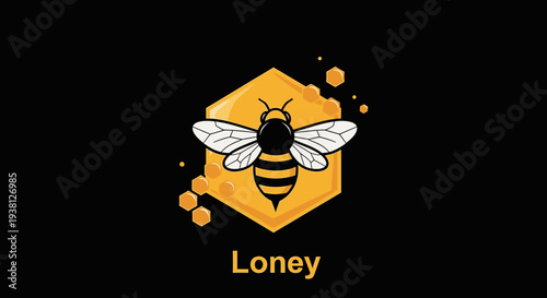 Honeybee on Golden Honeycomb with Scattered Hexagon Elements